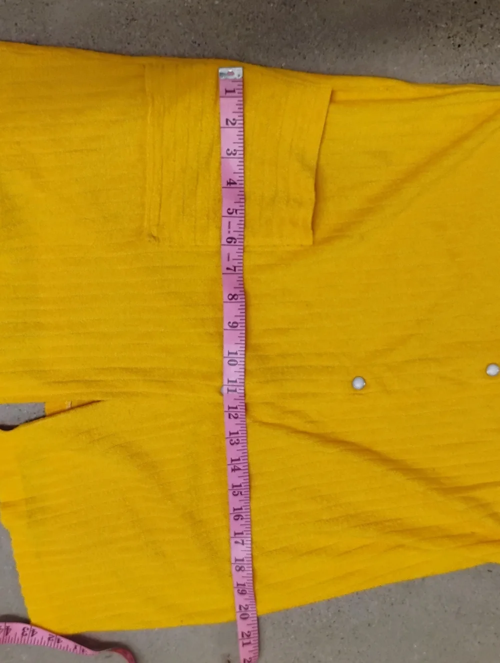 Vintage 1980s Heather Collection Mustard Yellow Terrycloth Snap on Coverup
